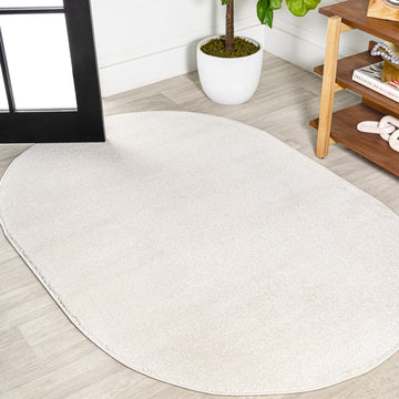 Haze Solid Low-pile Area Rug Cream
